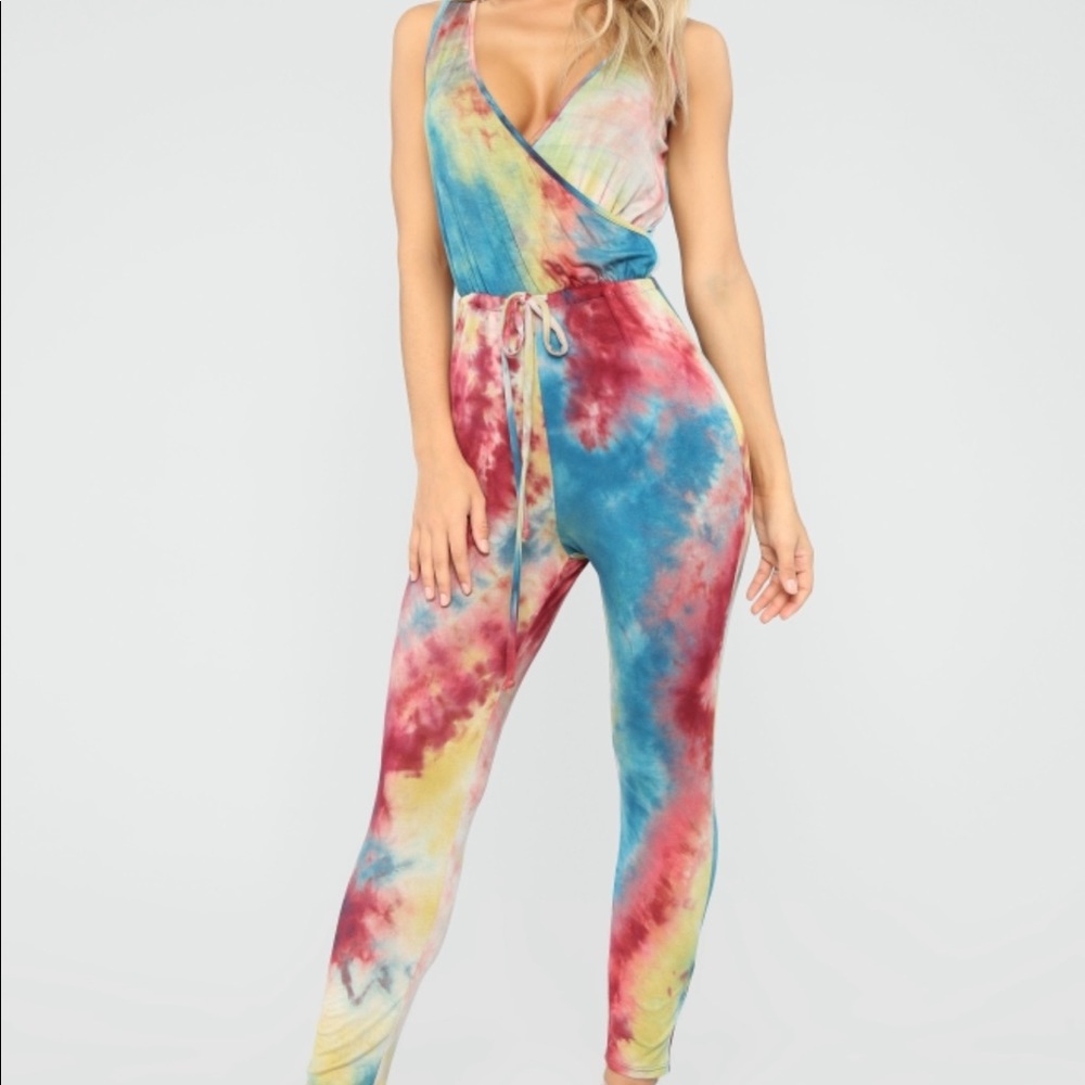 Fashion Nova tie dye jumpsuit